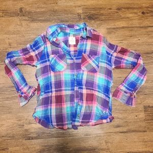 American Eagle Boyfriend Plaid Button-down